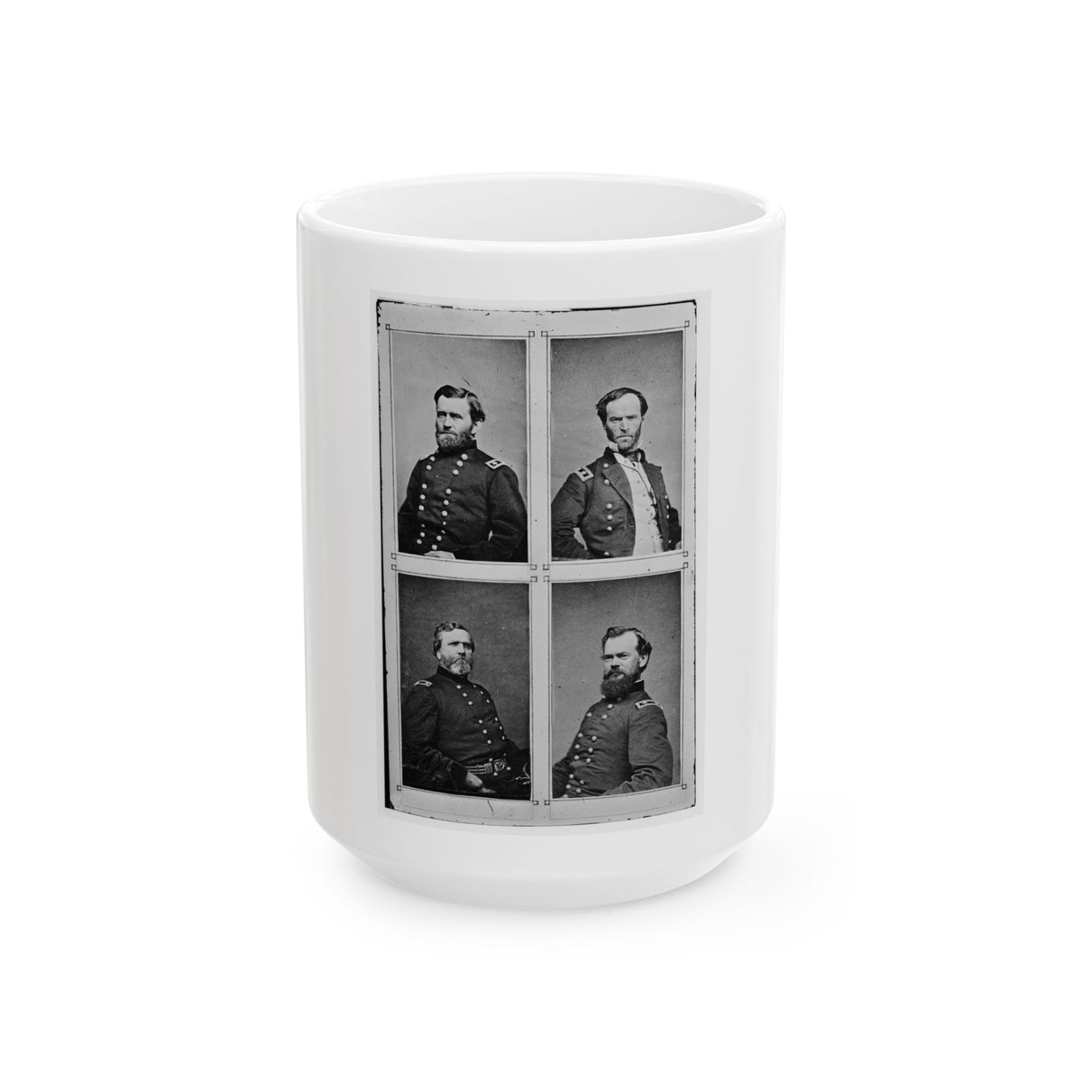 Grant, Sherman, Thomas, And Mcpherson (U.S. Civil War) White Coffee Mug