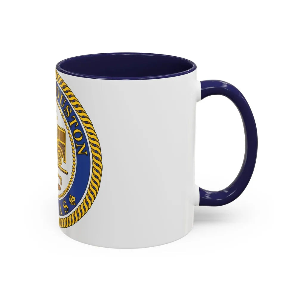 Seal of Houston Texas - Accent Coffee Mug-Go Mug Yourself