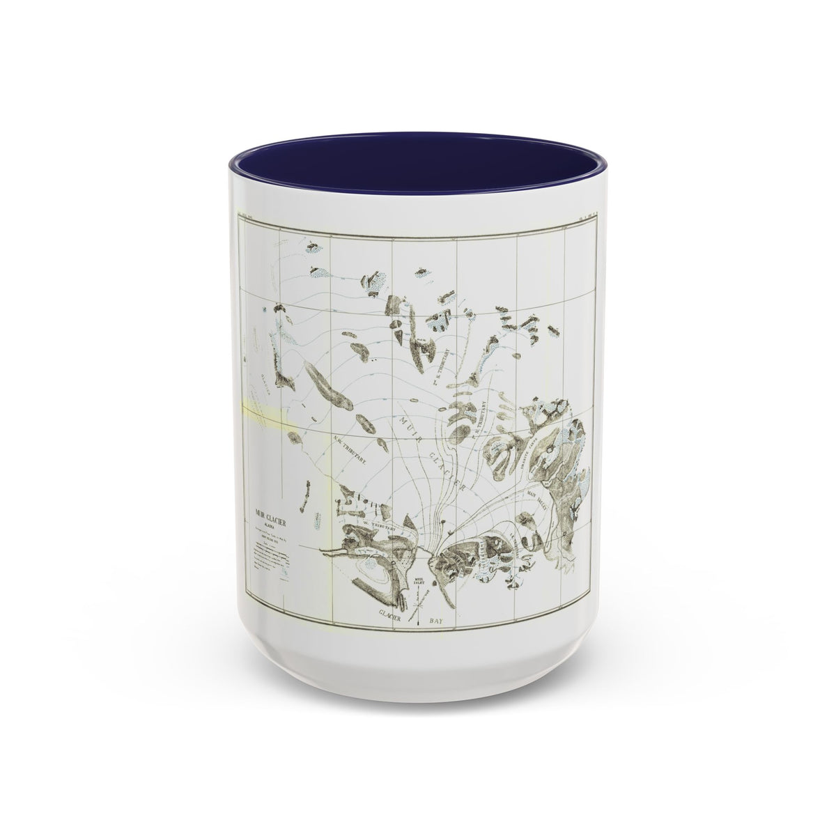 Alaska - Muir Glacier (1890) (Map) Accent Coffee Mug