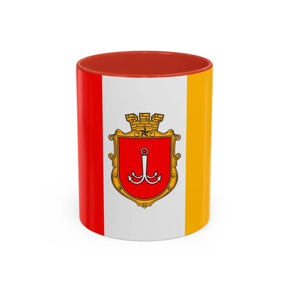 Flag of Odessa Ukraine - Accent Coffee Mug-11oz-Red-Go Mug Yourself