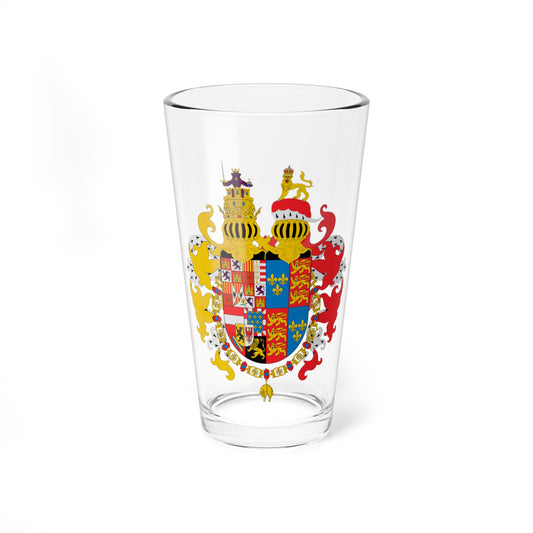 Escudo de Felipe II con ornamentación germánica (Spain) (Coat of Arms) Pint Glass 16oz