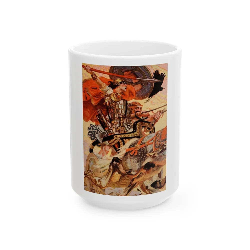 Cuchulain in Battle, The Century Magazine, January 1907 - White Coffee Mug-15oz-Go Mug Yourself