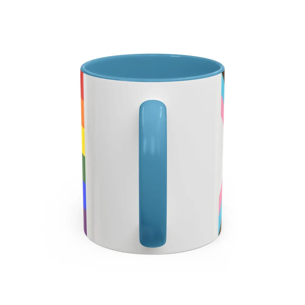 LGBTQ+ rainbow flag Quasar Progress Pride Flag - Accent Coffee Mug-Go Mug Yourself