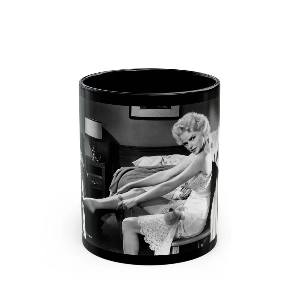 Barbara Lang #33 (Vintage Female Icon) Black Coffee Mug-11oz-Go Mug Yourself