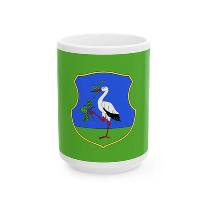 Flag of Heves County Hungary - White Coffee Mug-15oz-Go Mug Yourself