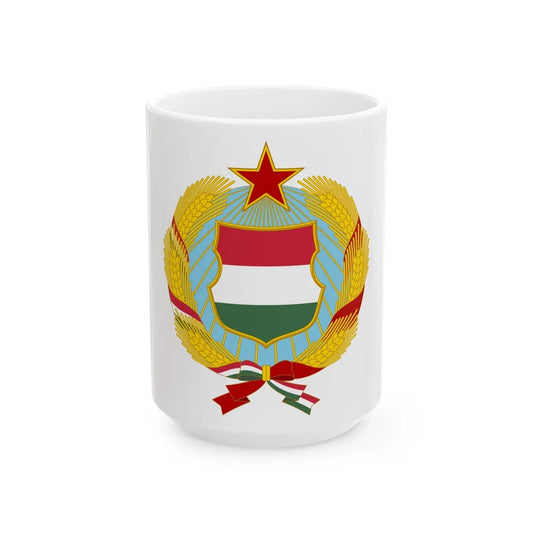 Coat of arms of Hungary (1957-1990) - White Coffee Mug-15oz-Go Mug Yourself