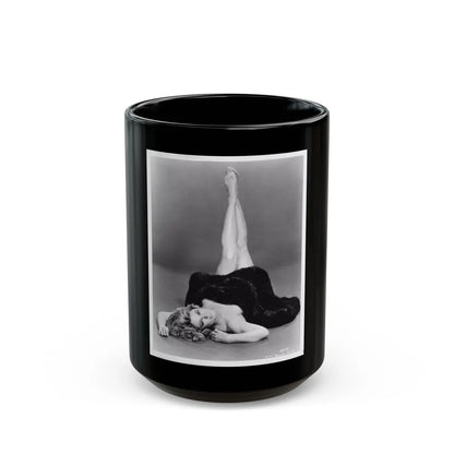 Sheree North #07 - 8x10 Full Body B&W Nude in Fur Cheesecake Photo cira 1960's1 (Vintage Female Icon) Black Coffee Mug-15oz-Go Mug Yourself