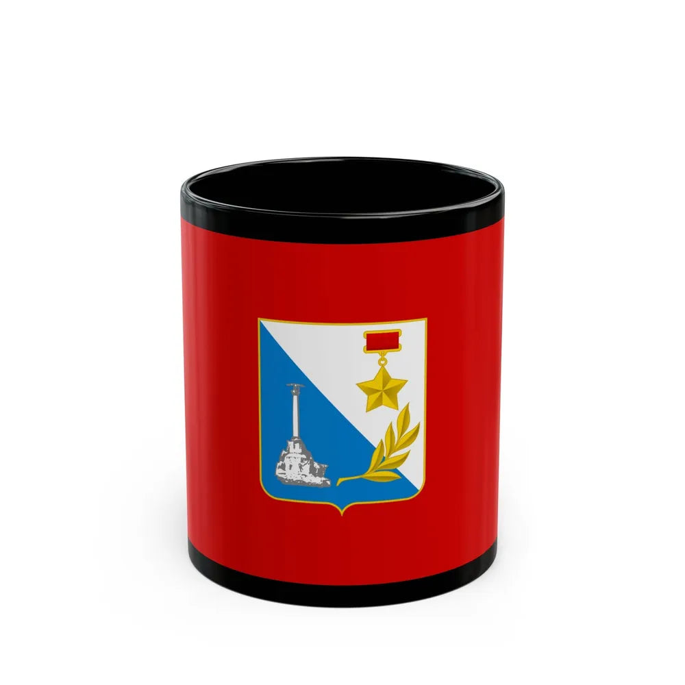 Flag of Sevastopol Ukraine - Black Coffee Mug-11oz-Go Mug Yourself