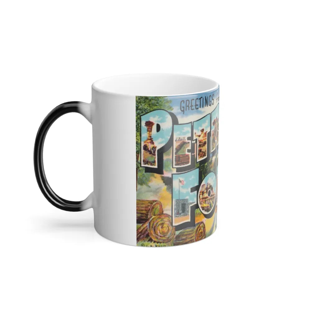 Greetings from Petrified Forest Ariz (Greeting Postcards) Color Changing Mug 11oz-Go Mug Yourself