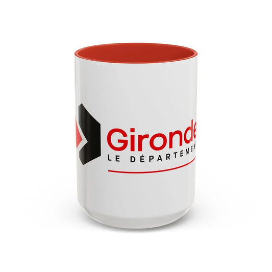 Flag of Gironde France - Accent Coffee Mug-15oz-Red-Go Mug Yourself