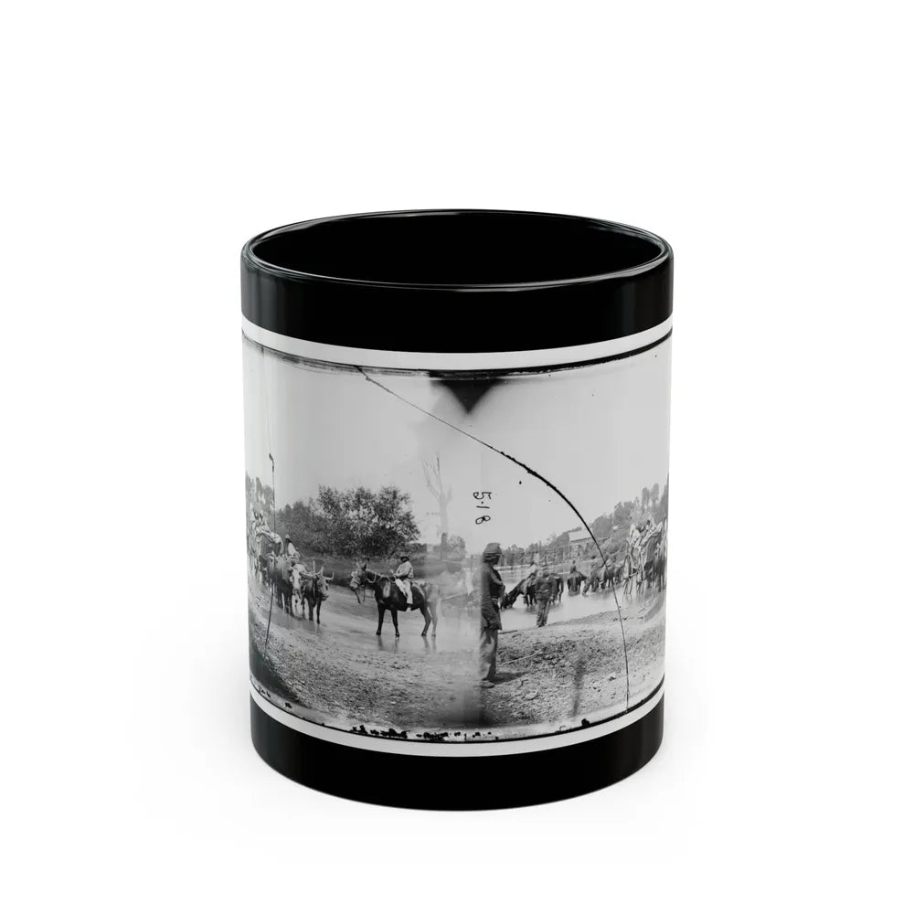 Rappahannock River, Va. Fugitive African Americans Fording The Rappahannock (U.S. Civil War) Black Coffee Mug-11oz-Go Mug Yourself