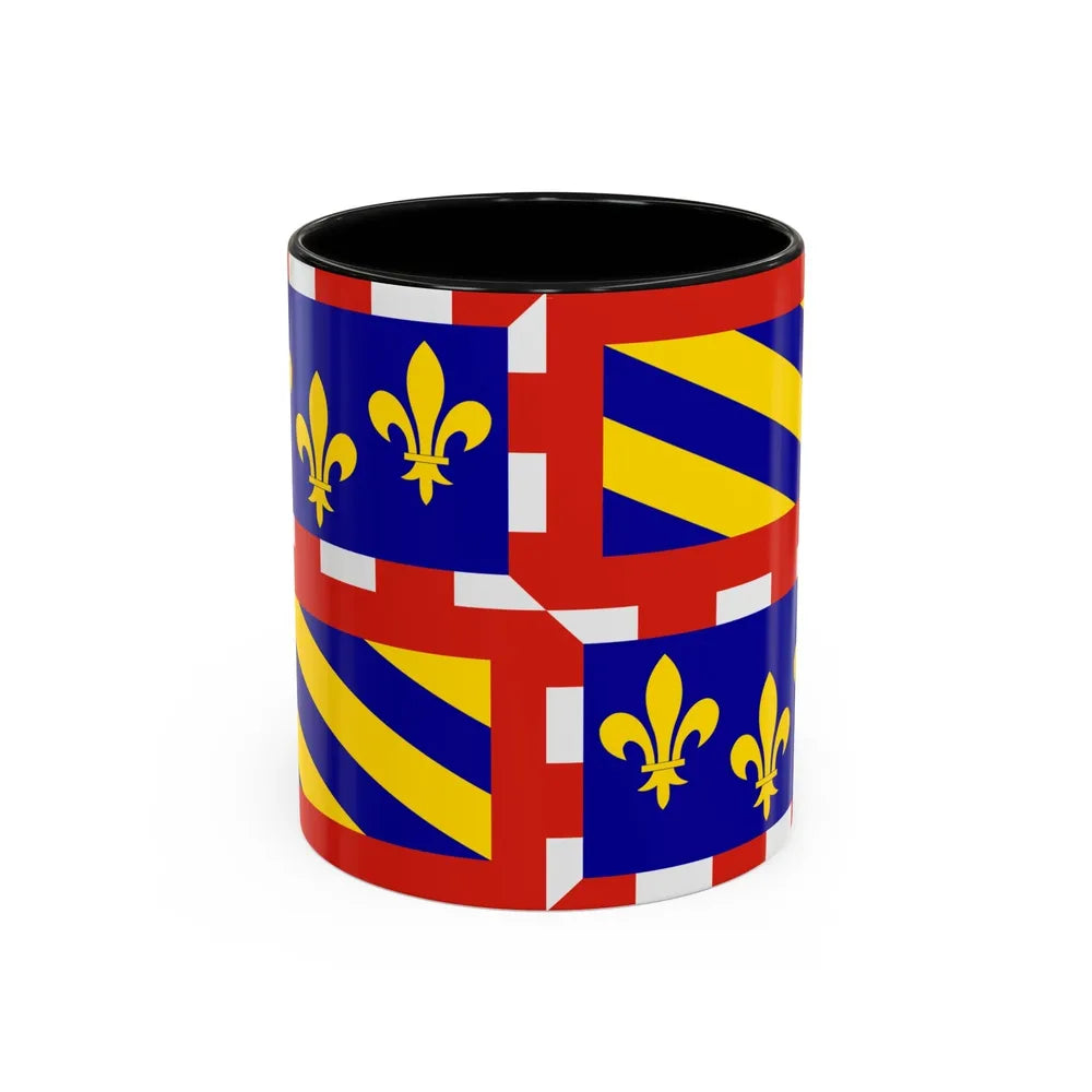 Flag of Bourgogne France - Accent Coffee Mug-11oz-Black-Go Mug Yourself