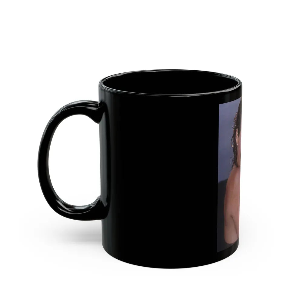 Linda Blair #248 - Topless (Vintage Female Icon) Black Coffee Mug-Go Mug Yourself