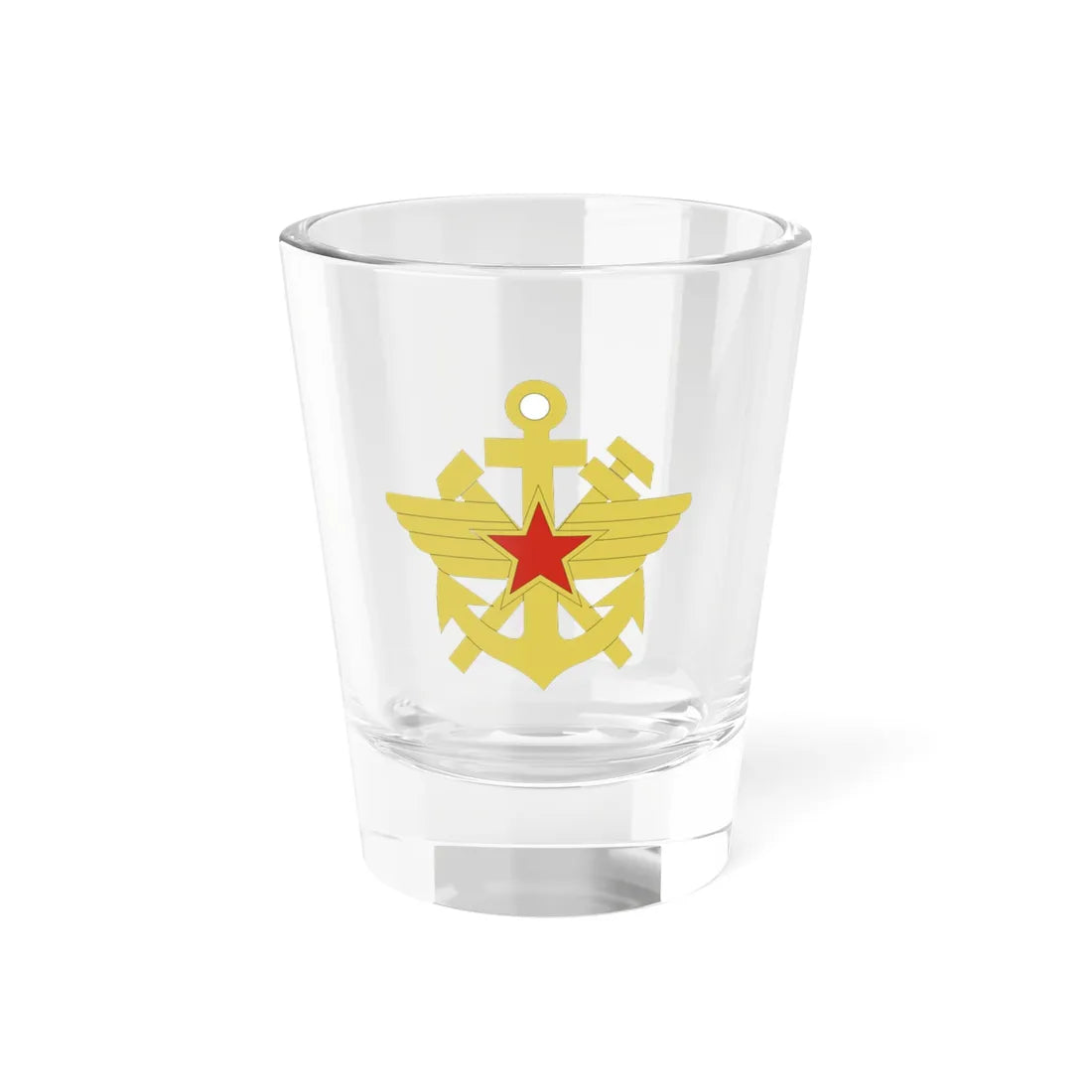 中国人民解放军55式军官用军种标识铁道兵军事交通勤务 (China) (Coat of Arms) Shot Glass 1.5oz 1.5oz - Go Mug Yourself