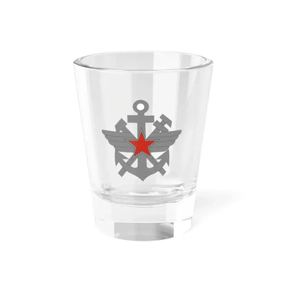 中国人民解放军55式士兵用军种标识铁道兵军事交通勤务 (China) (Coat of Arms) Shot Glass 1.5oz 1.5oz - Go Mug Yourself