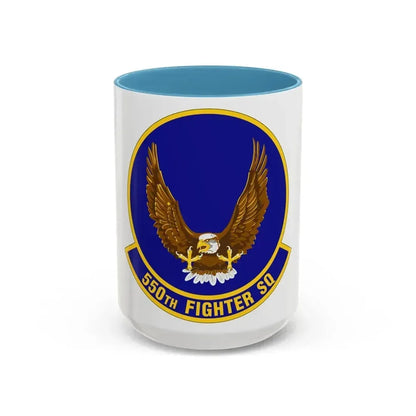 550 Fighter Squadron AETC (U.S. Air Force) Accent Coffee Mug 15oz Light Blue - Go Mug Yourself