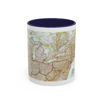 USA - Northeastern & Great Lakes (1959) (Map) Accent Coffee Mug
