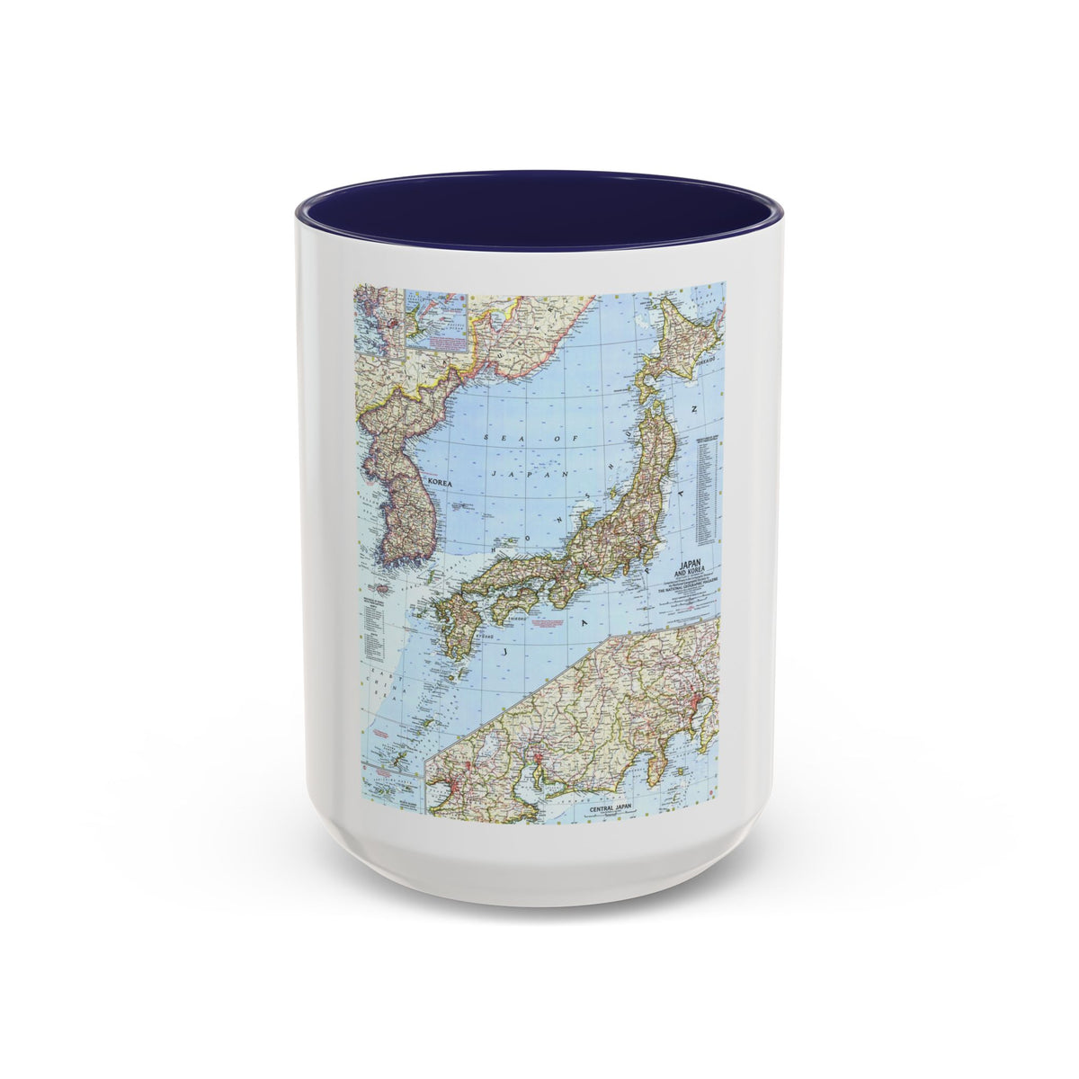 Japan and Korea (1960) (Map) Accent Coffee Mug