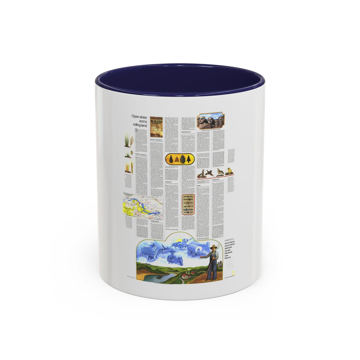 USA - North Central States 2 (1974) (Map) Accent Coffee Mug