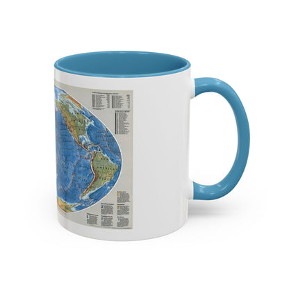 World Map - Tectonic Plates (1999) (Map) Accent Coffee Mug