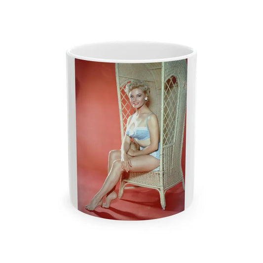 Sheree North #10 - 8x10 Full Body Color 1-Piece Swimsuit Cheesecake Photo circa 1950's2 (Vintage Female Icon) White Coffee Mug-11oz-Go Mug Yourself