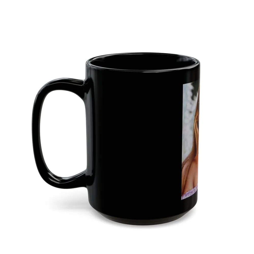 Caroline Munro #318 (Vintage Female Icon) Black Coffee Mug-Go Mug Yourself