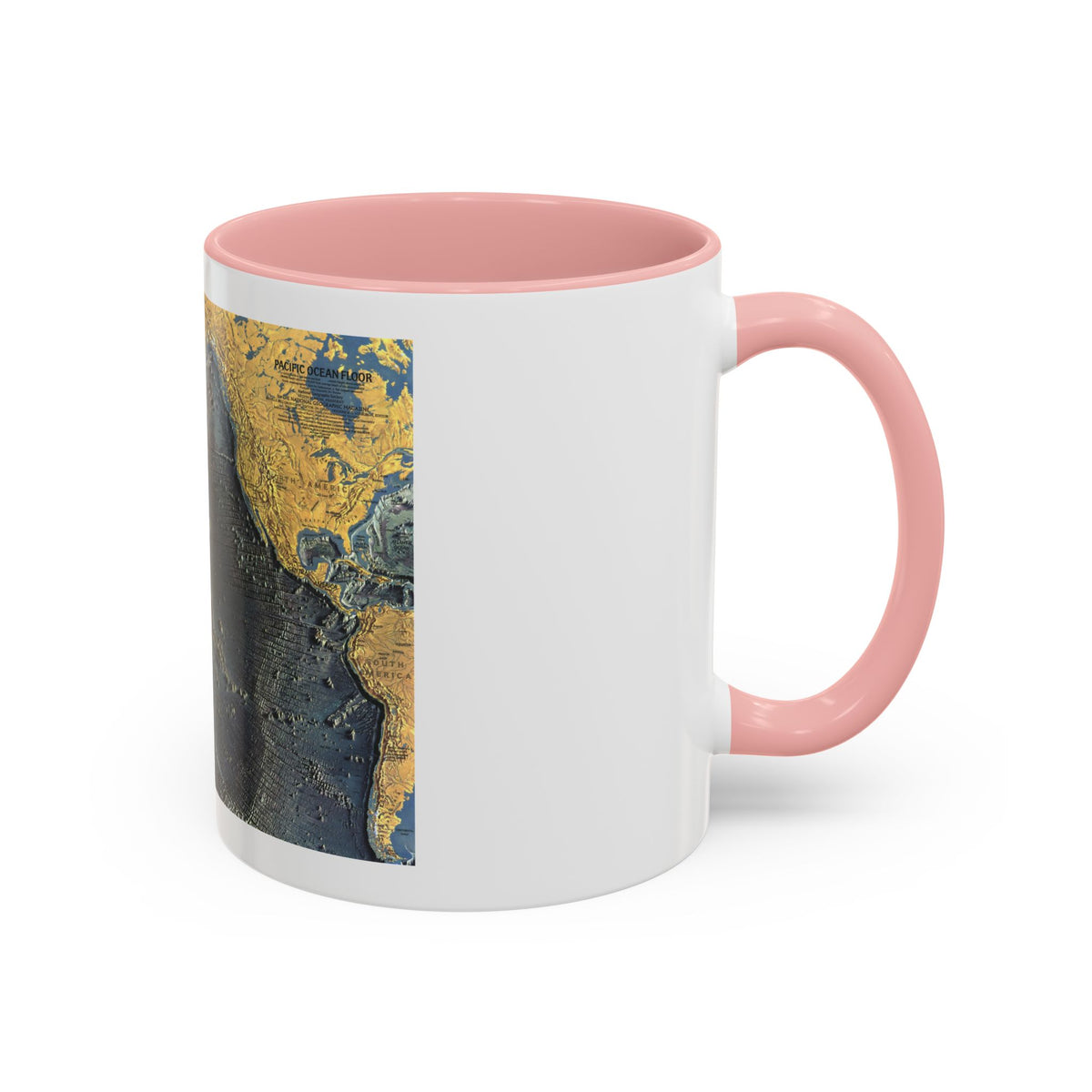 Pacific Ocean Floor (1969) (Map) Accent Coffee Mug