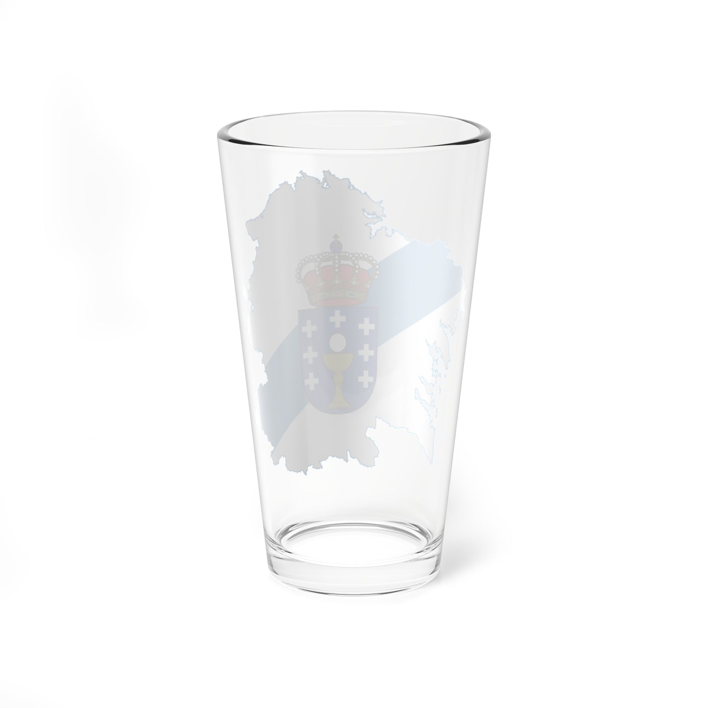 Flag map of Galicia (Spain) Pint Glass 16oz