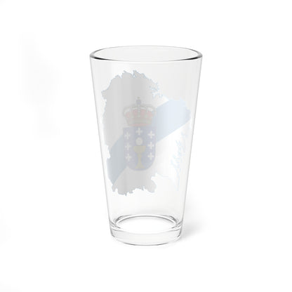 Flag map of Galicia (Spain) Pint Glass 16oz