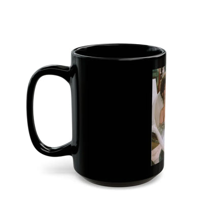 Ingrid Pitt #32 - Topless (Vintage Female Icon) Black Coffee Mug-Go Mug Yourself