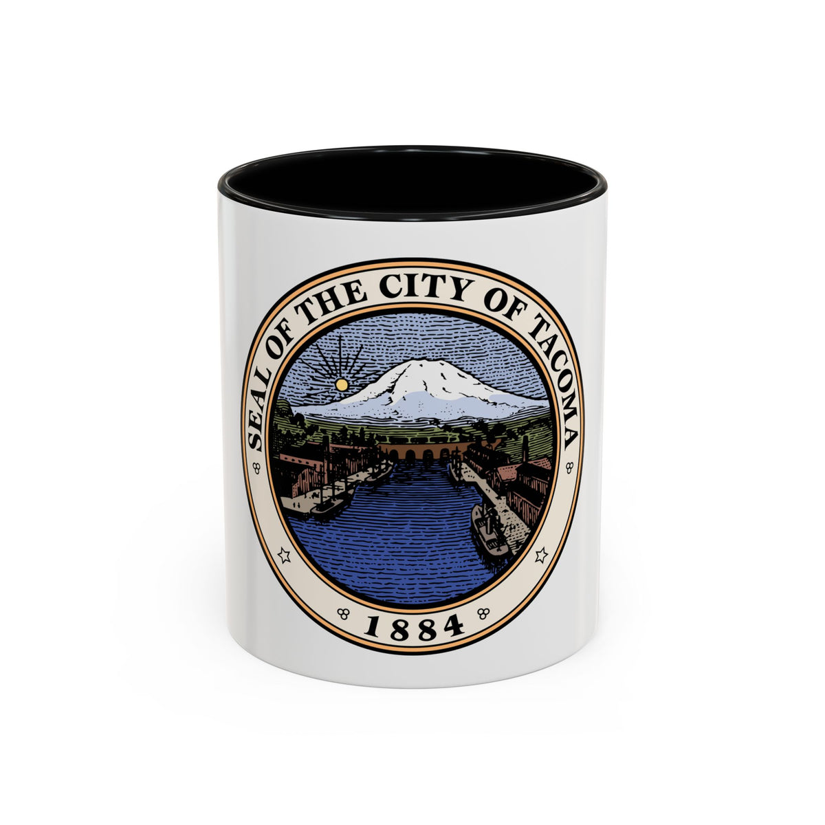 Seal of Tacoma WA - Accent Coffee Mug