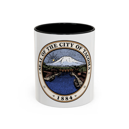 Seal of Tacoma WA - Accent Coffee Mug