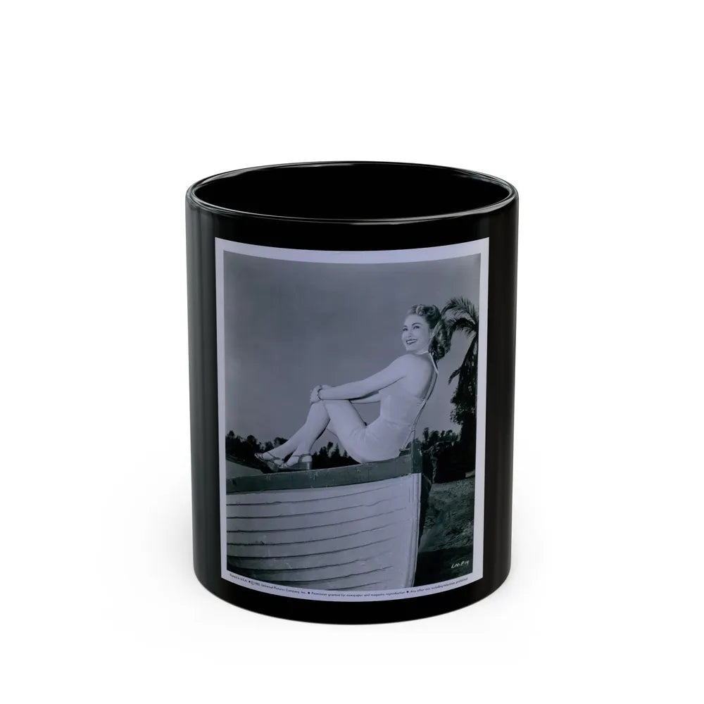 Lori Nelson #45 1 (Vintage Female Icon) Black Coffee Mug-11oz-Go Mug Yourself