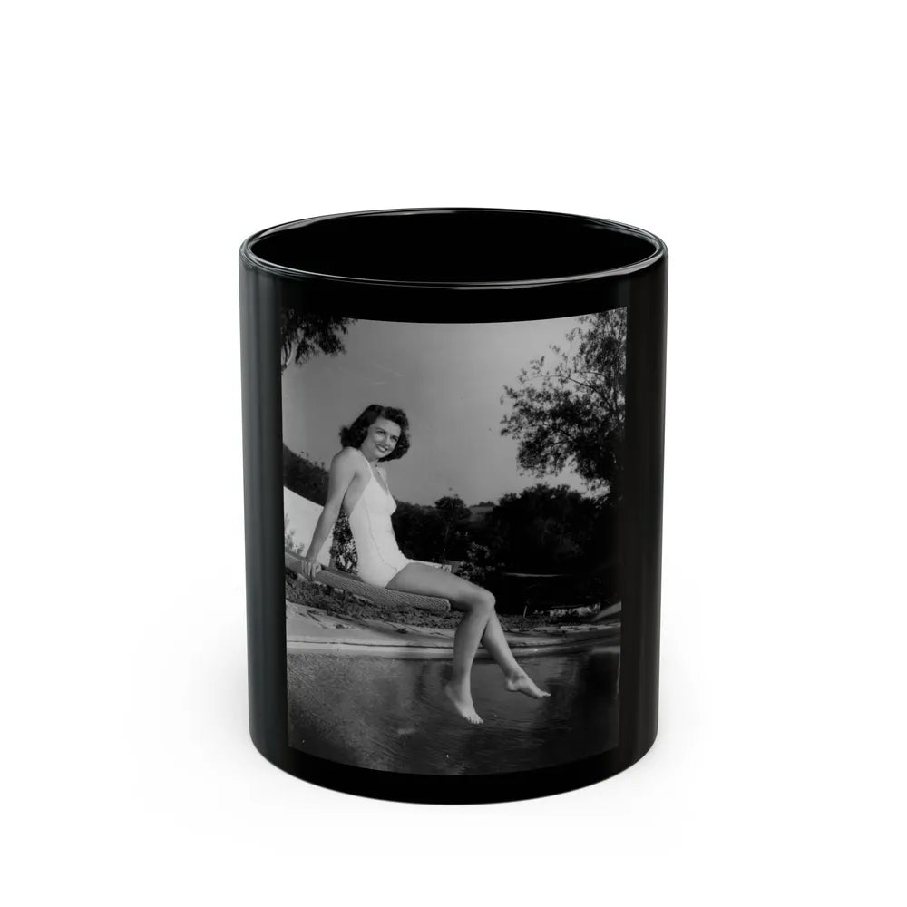 Dorothy Malone #155 (Vintage Female Icon) Black Coffee Mug-11oz-Go Mug Yourself