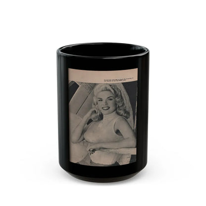 Jayne Mansfield #171 - Fabulous Females Mag. Issue #01 '55 - 1 B&W Photo (Vintage Female Icon) Black Coffee Mug-15oz-Go Mug Yourself