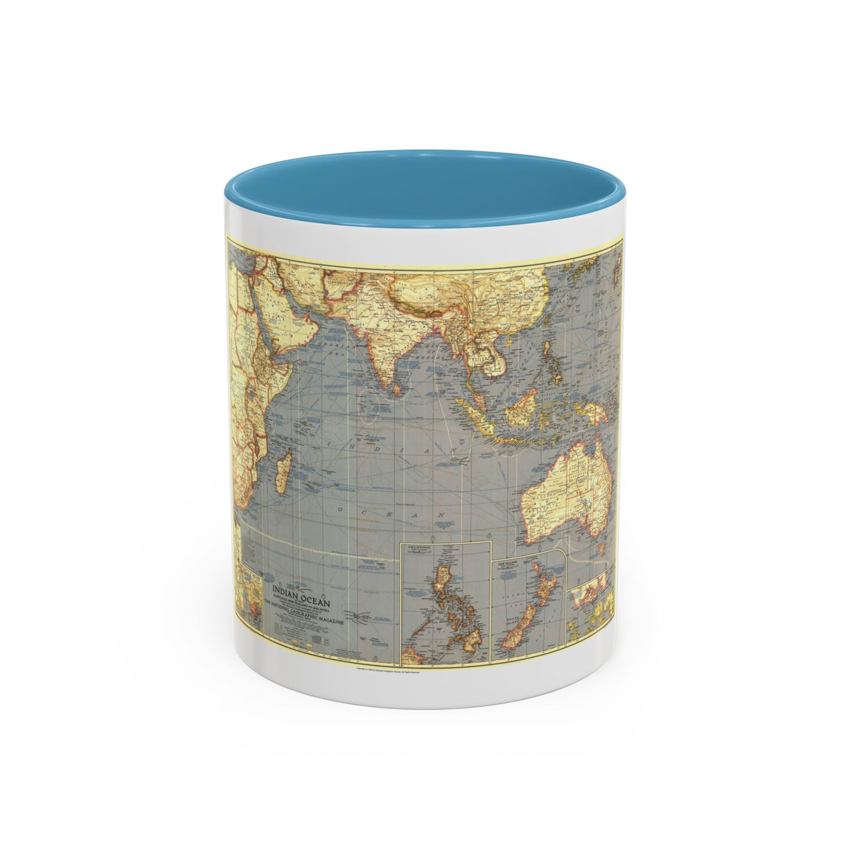 Indian Ocean (1941) (Map) Accent Coffee Mug