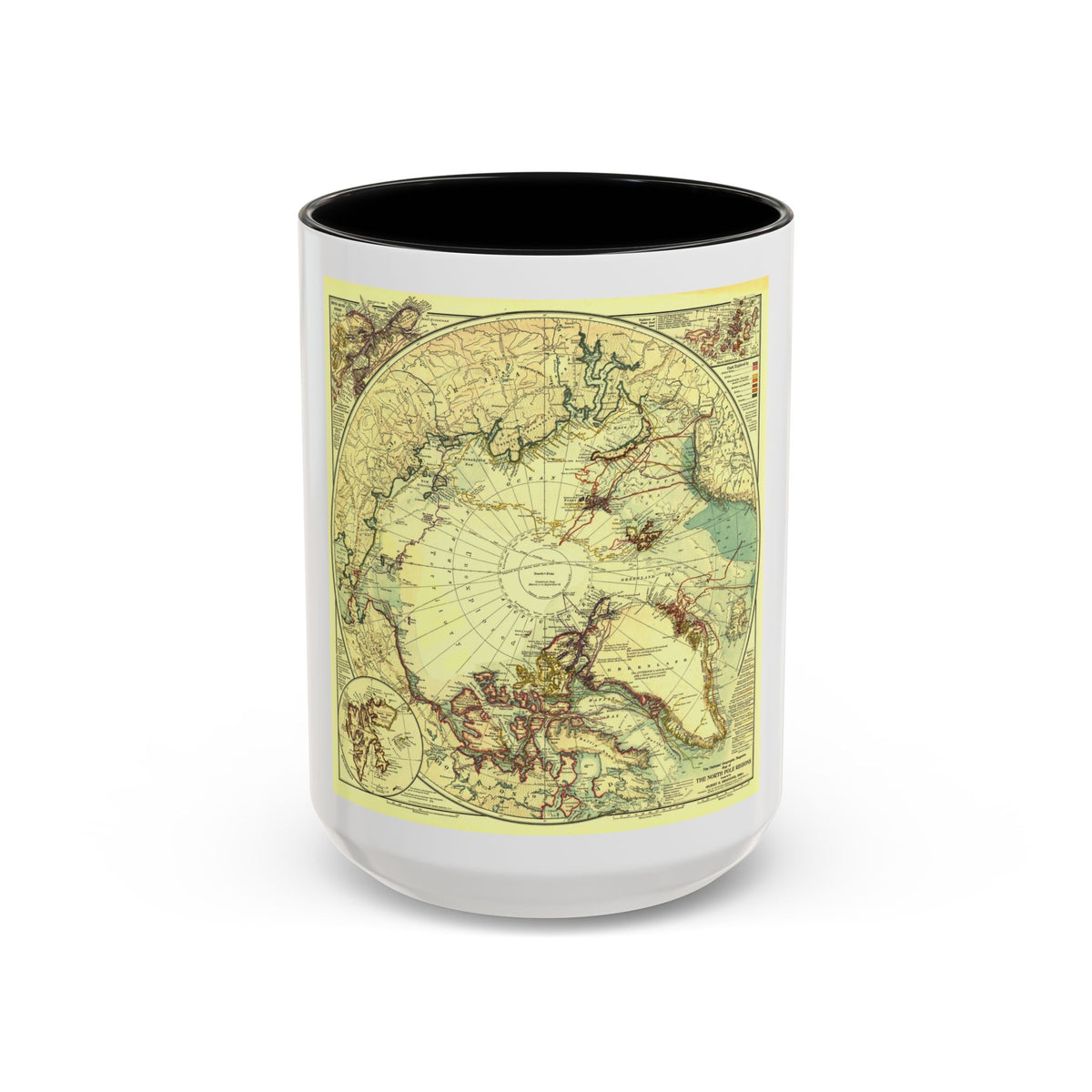 North Pole (1907) (Map) Accent Coffee Mug