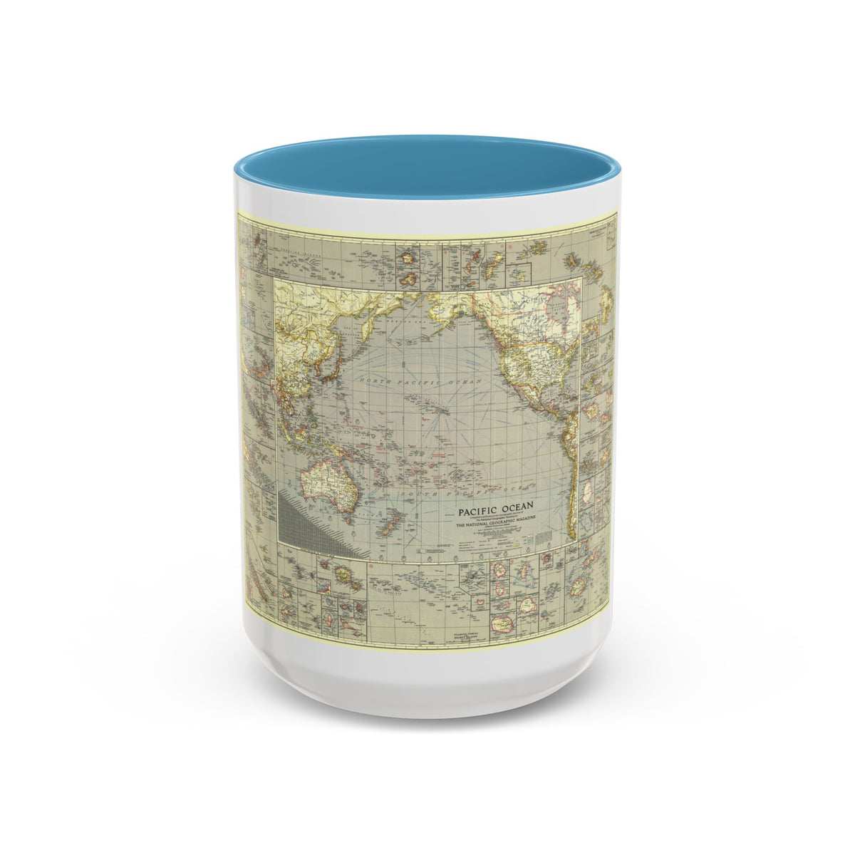 Pacific Ocean (1936) (Map) Accent Coffee Mug