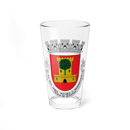 Escudo de Olivenza corona mural (Spain) (Coat of Arms) Pint Glass 16oz
