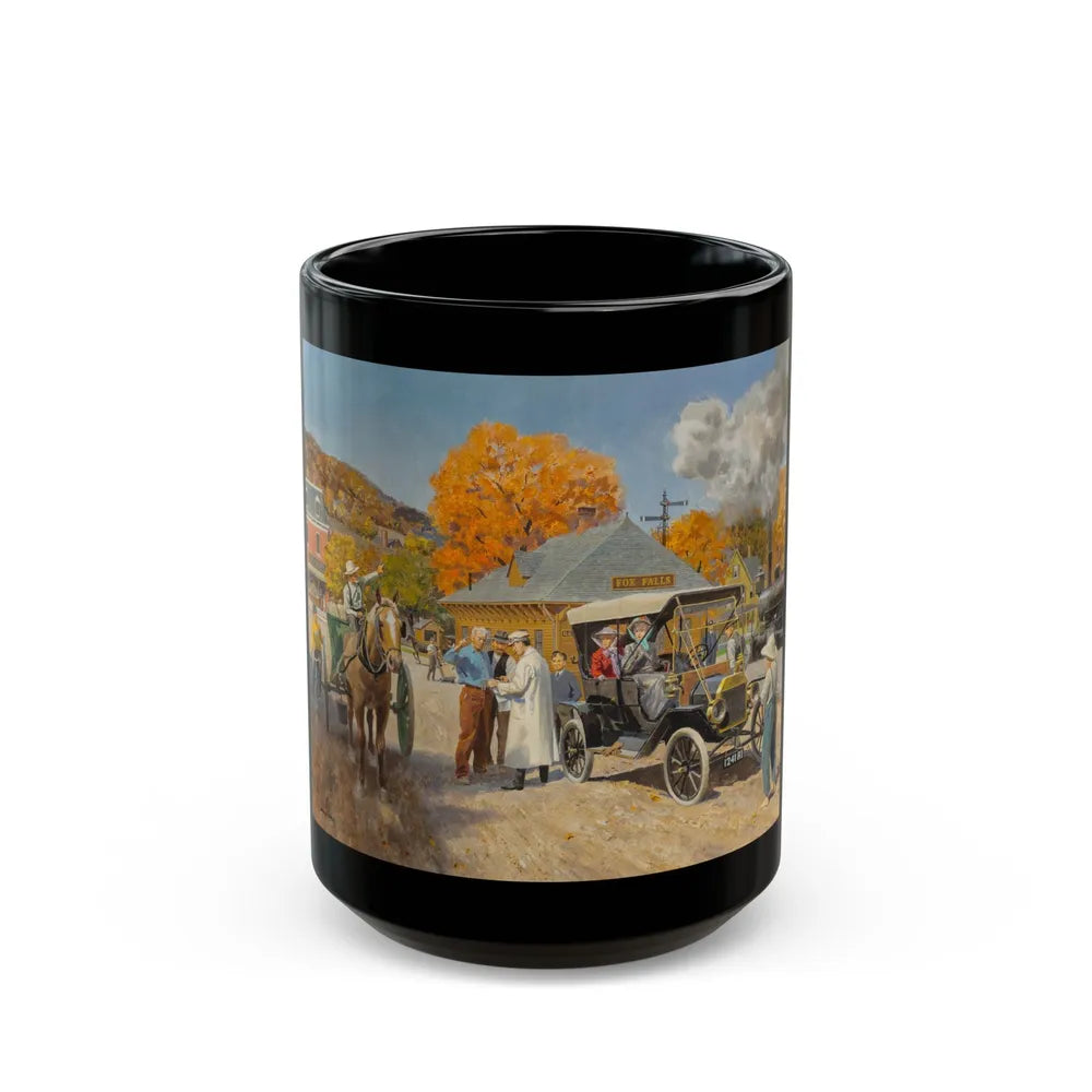 Fox Fals Town Scene - Black Coffee Mug-15oz-Go Mug Yourself