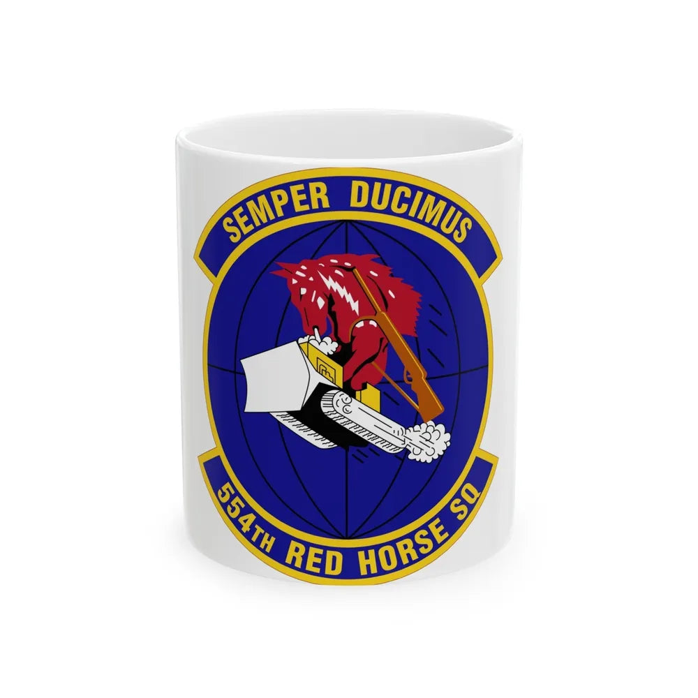 554 RED HORSE Squadron PACAF (U.S. Air Force) White Coffee Mug-11oz-Go Mug Yourself