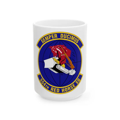 554 RED HORSE Squadron PACAF (U.S. Air Force) White Coffee Mug-15oz-Go Mug Yourself