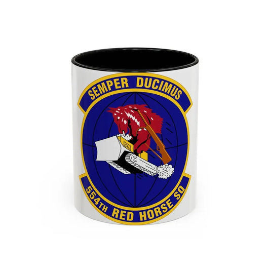 554 RED HORSE Squadron PACAF (U.S. Air Force) Accent Coffee Mug 11oz Black - Go Mug Yourself