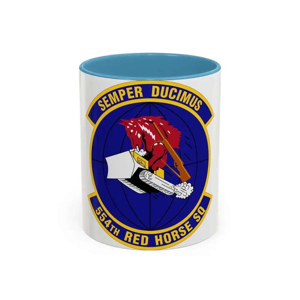 554 RED HORSE Squadron PACAF (U.S. Air Force) Accent Coffee Mug 11oz Light Blue - Go Mug Yourself