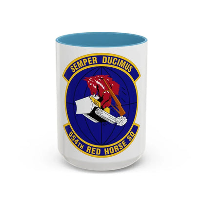 554 RED HORSE Squadron PACAF (U.S. Air Force) Accent Coffee Mug 15oz Light Blue - Go Mug Yourself