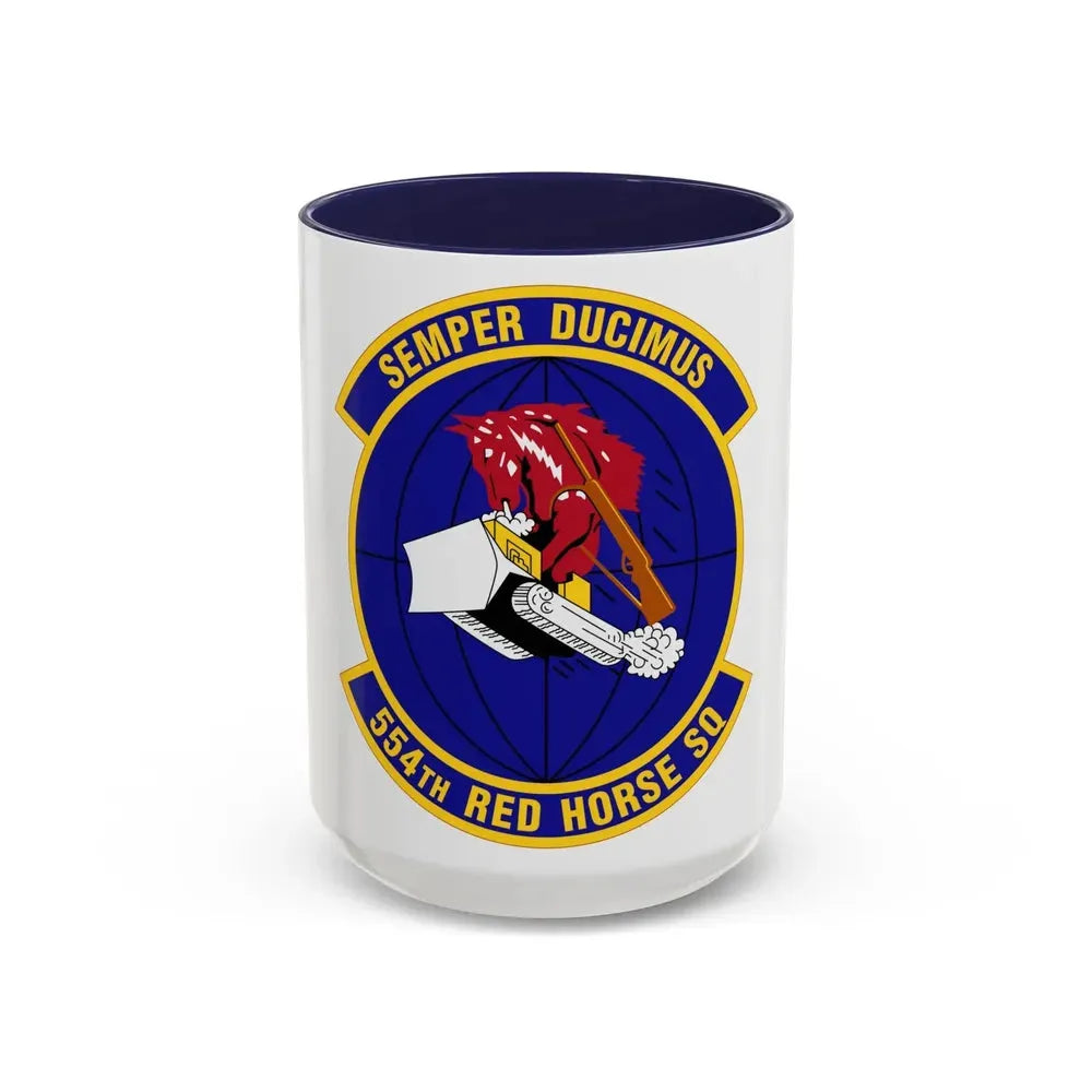 554 RED HORSE Squadron PACAF (U.S. Air Force) Accent Coffee Mug 15oz Navy - Go Mug Yourself