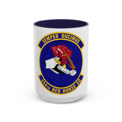 554 RED HORSE Squadron PACAF (U.S. Air Force) Accent Coffee Mug 15oz Navy - Go Mug Yourself