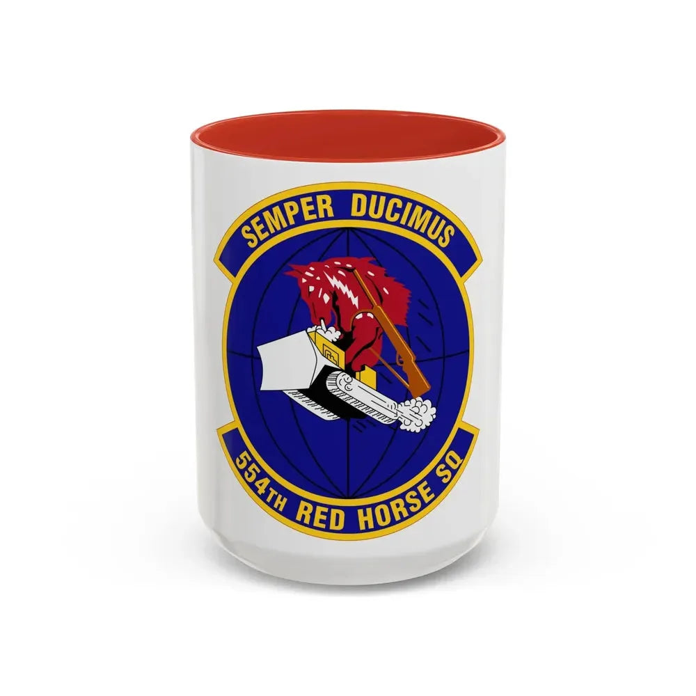 554 RED HORSE Squadron PACAF (U.S. Air Force) Accent Coffee Mug 15oz Red - Go Mug Yourself
