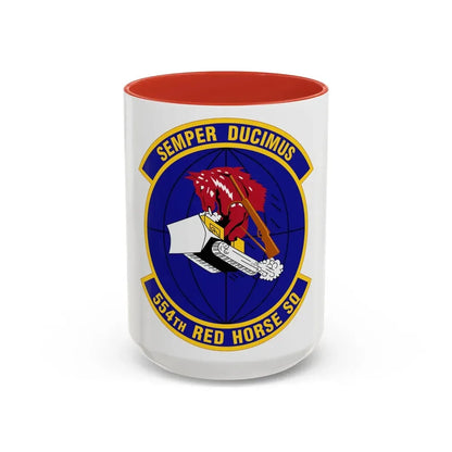 554 RED HORSE Squadron PACAF (U.S. Air Force) Accent Coffee Mug 15oz Red - Go Mug Yourself