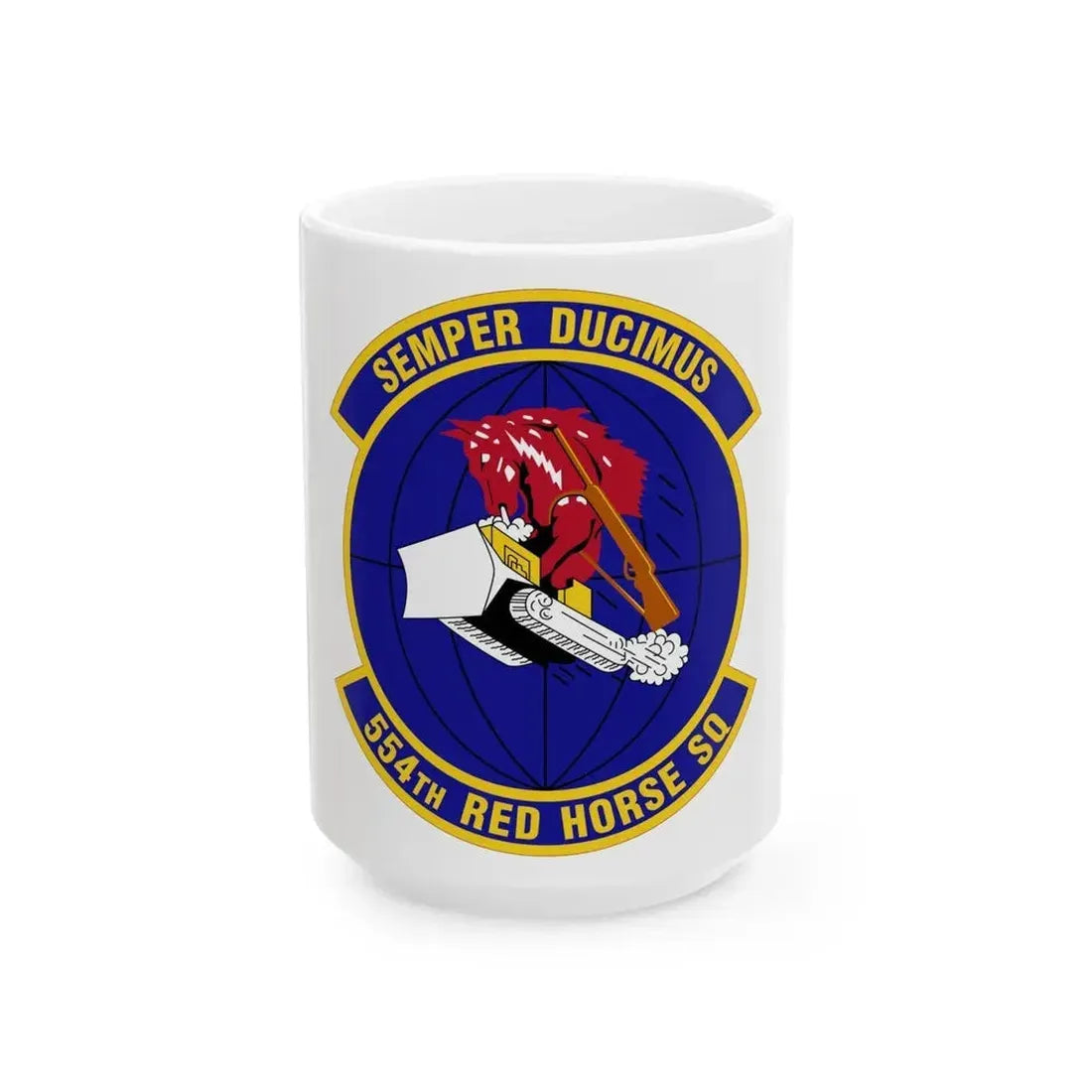 554 RED HORSE Squadron PACAF (U.S. Air Force) White Coffee Mug 15oz - Go Mug Yourself